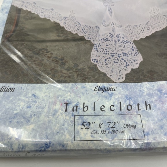 Vintage Battenburg White Lace With‎ Vinyl Back Tablecloth 52" X 72" Oblong NIB - Picture 3 of 8